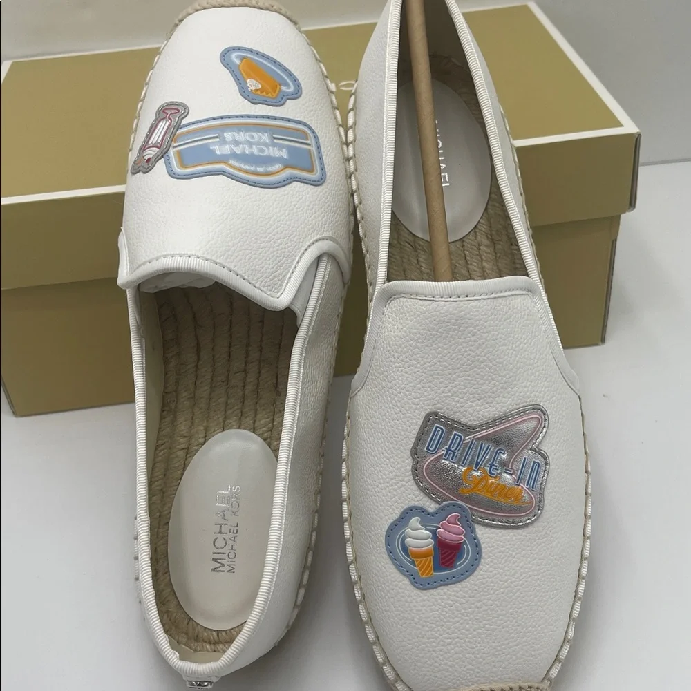 White Espadrille Slip-On Shoes